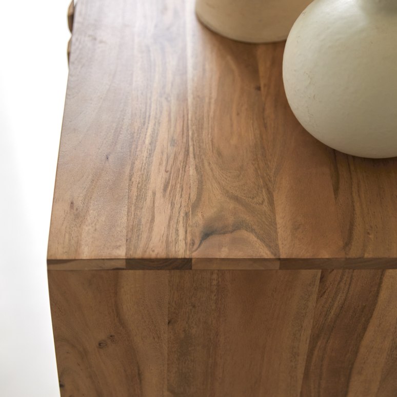 Temis - Mueble-bar de acacia de 90 cm