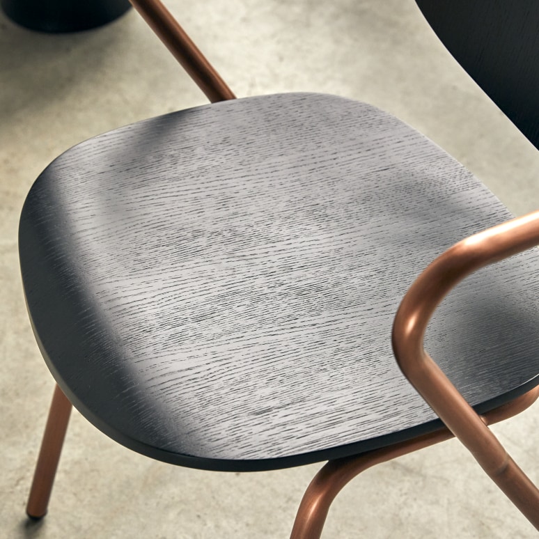 Ada - Chaise en chêne et métal