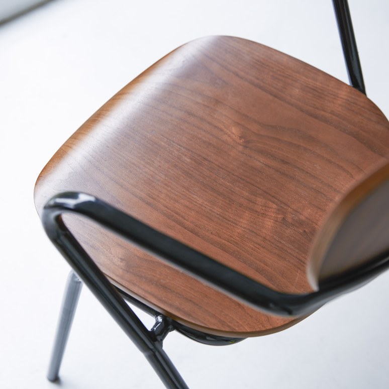 Ada - Sedia in legno di noce e metallo