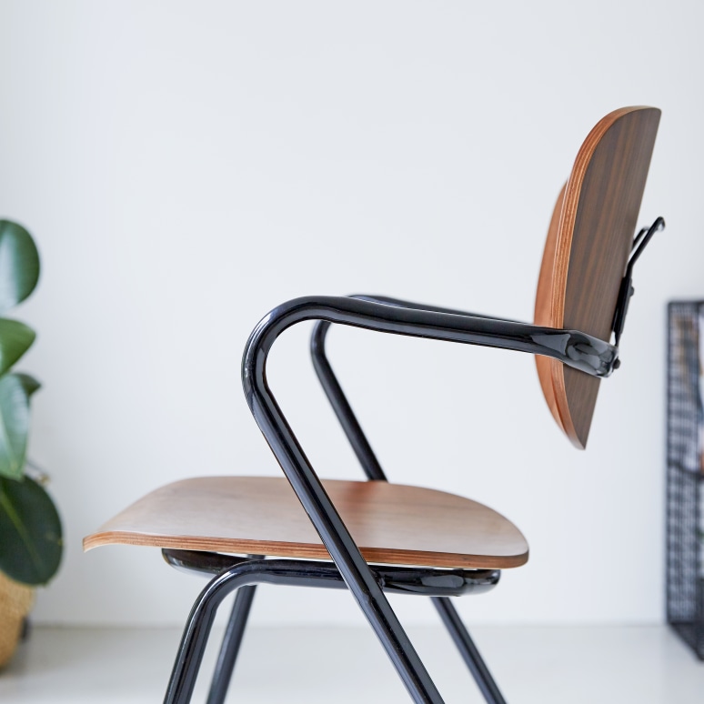 Ada - Walnut and metal chair