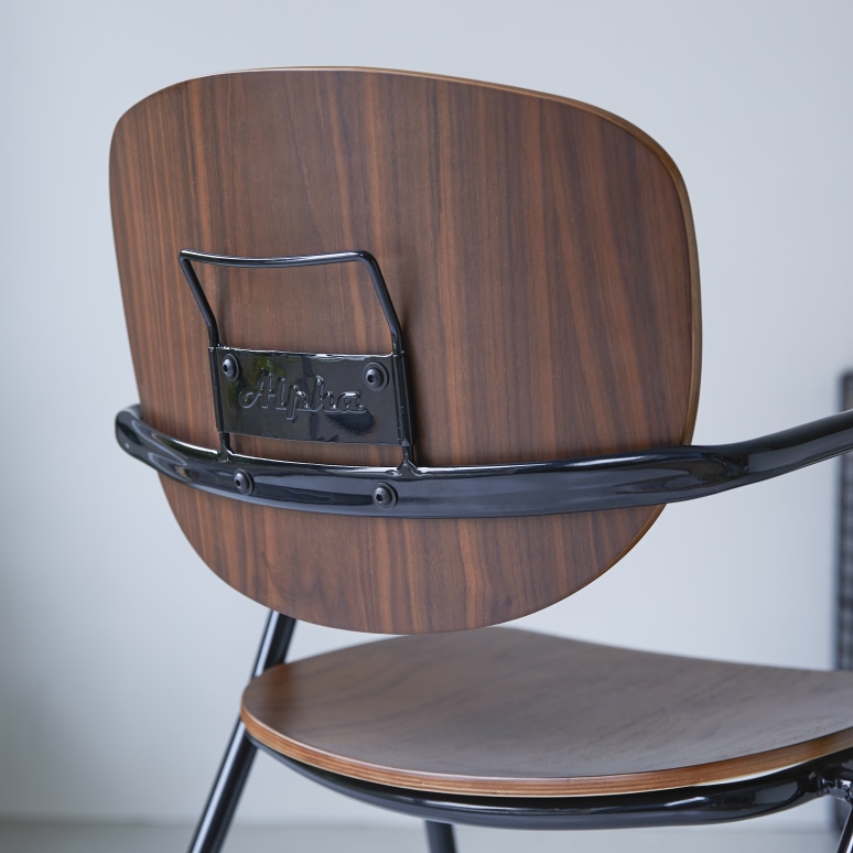 Ada - Walnut and metal chair