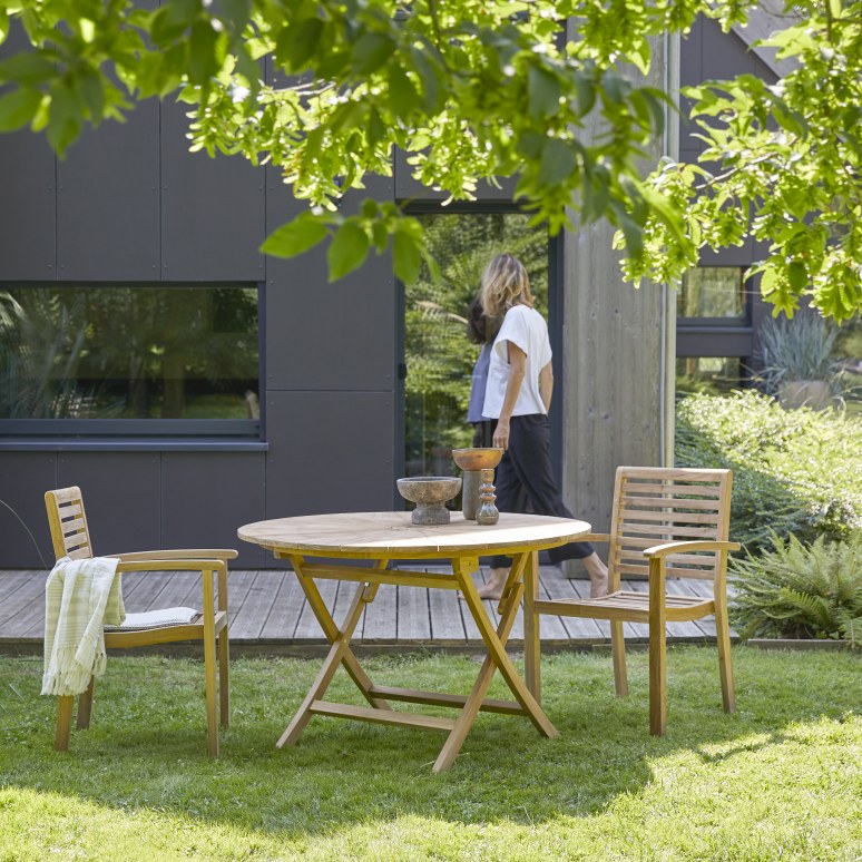 Andria - Massief teakhouten tuinset 2 leunstoelen