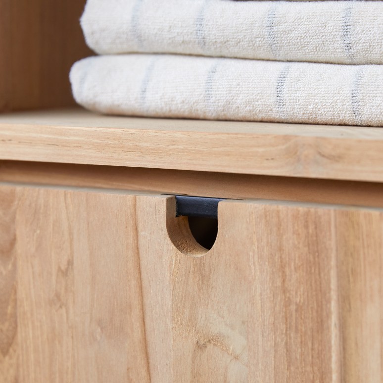 Jonàk - Hochschrank aus massivem Teakholz