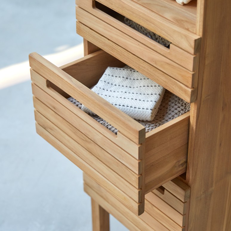 Slats - Columna de teca maciza