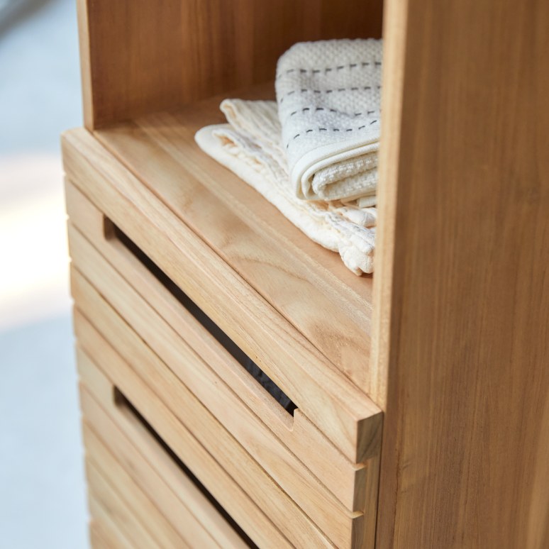 Slats - Columna de teca maciza