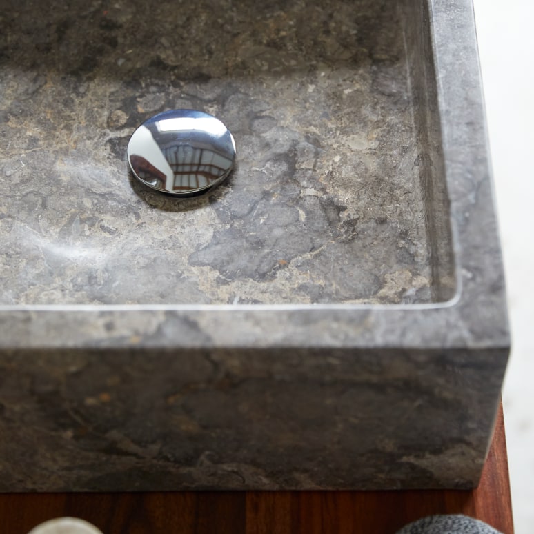 Slats - Grey Marble Bathroom Sink