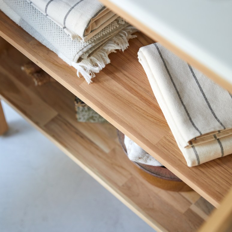 Jill - Solid Teak and Ceramic 32" Single Vanity