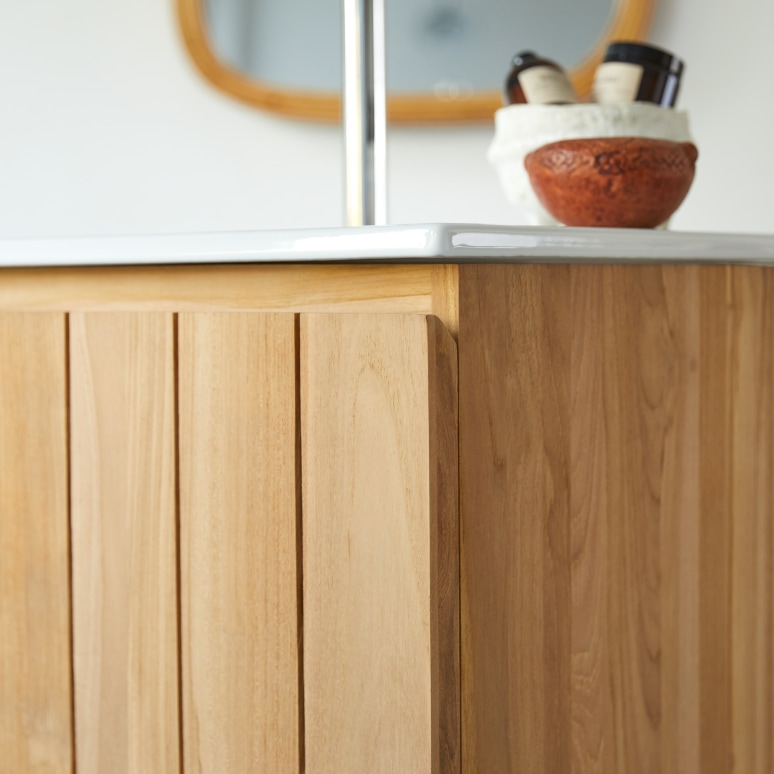 Jill - Solid Teak and Ceramic 32" Single Vanity