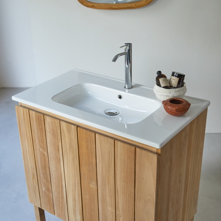 Jill - Solid Teak and Ceramic 32" Single Vanity