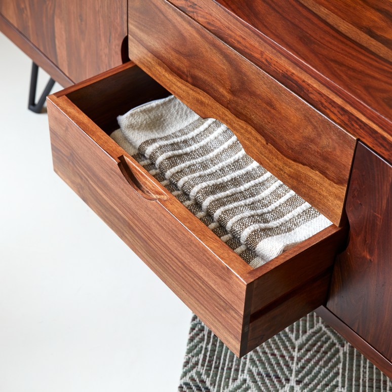 Bonnie - Mueble para TV de palisandro macizo de 150 cm