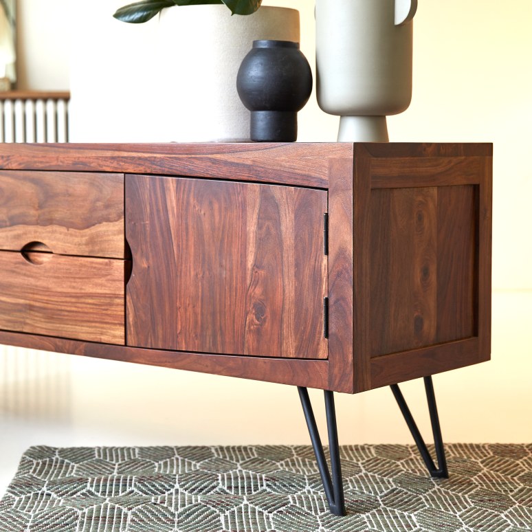 Bonnie - Mueble para TV de palisandro macizo de 150 cm