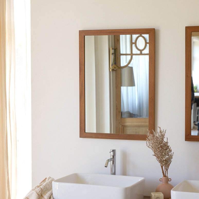 Loggia - Acacia-framed mirror 70x50 cm