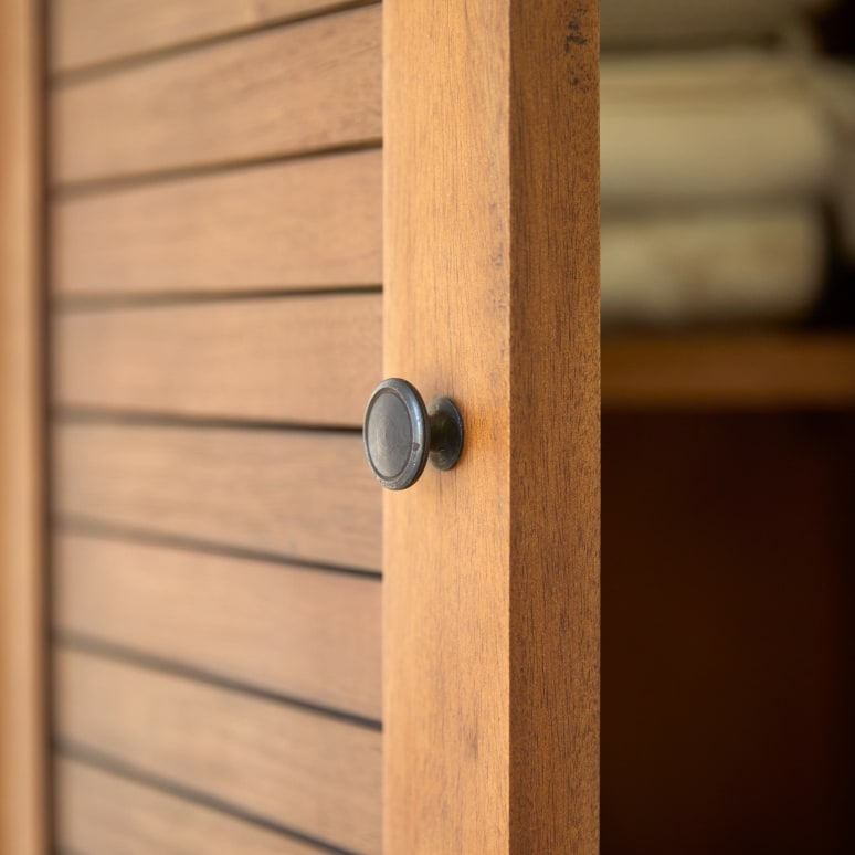 Loggia - Tall solid acacia bathroom cabinet