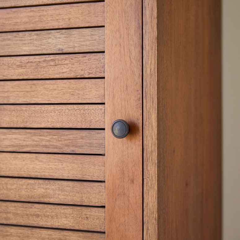 Loggia - Tall solid acacia bathroom cabinet