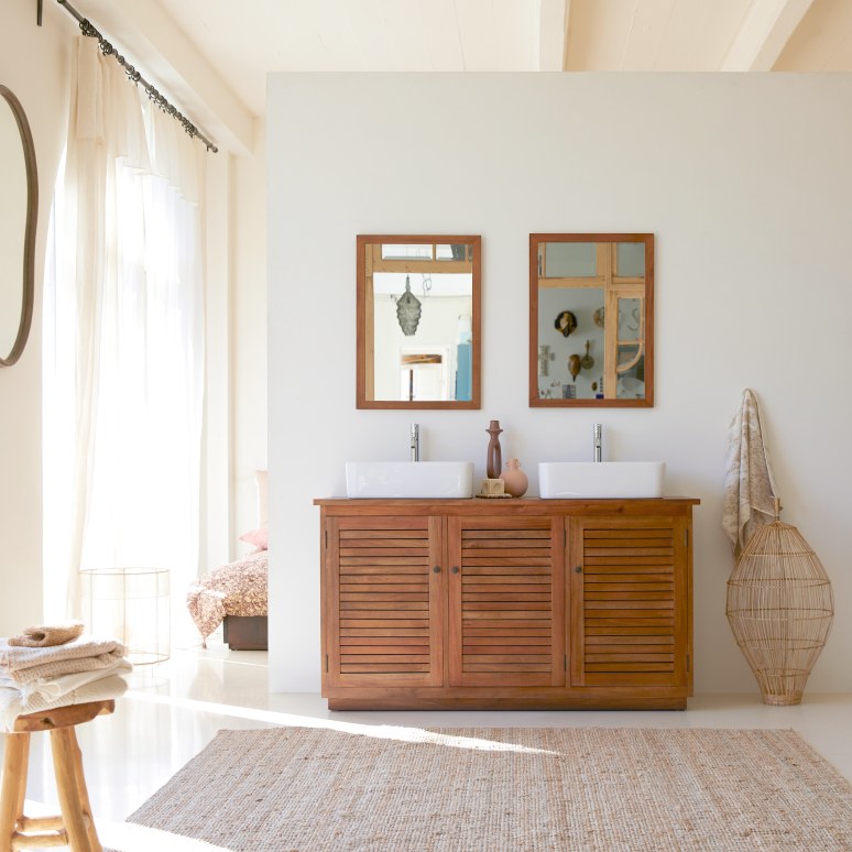 Loggia - Mueble para lavabo de acacia maciza de 140 cm