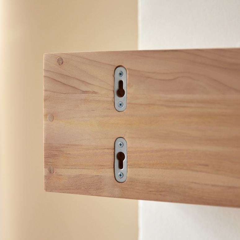 Arty - Wandplank van massief teakhout