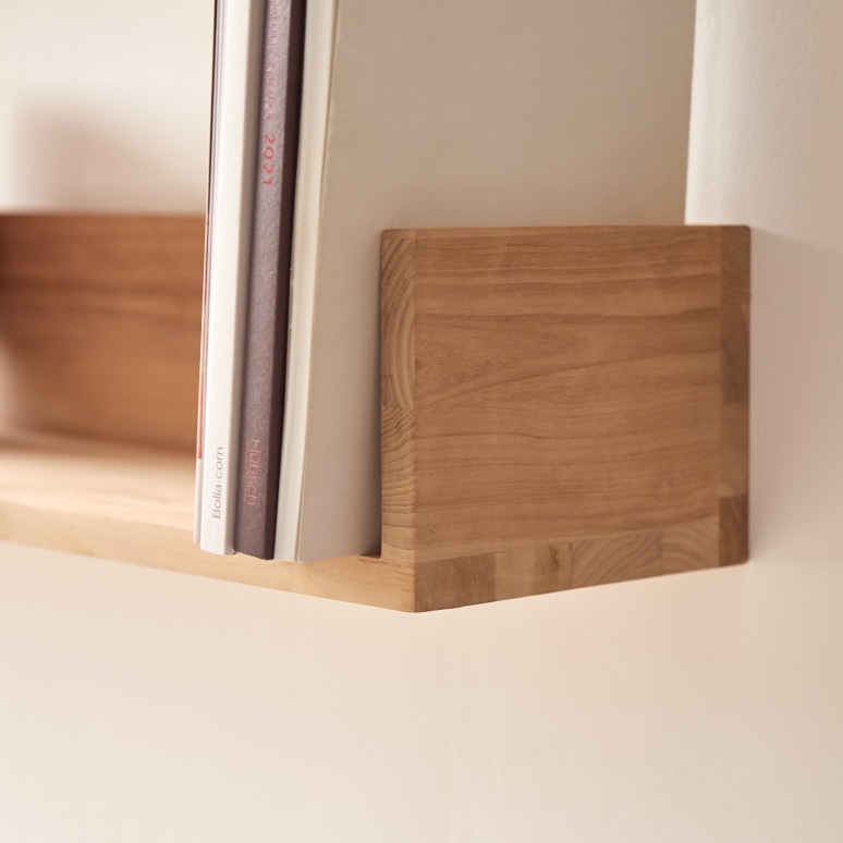 Arty - Wandregal aus massivem Teak