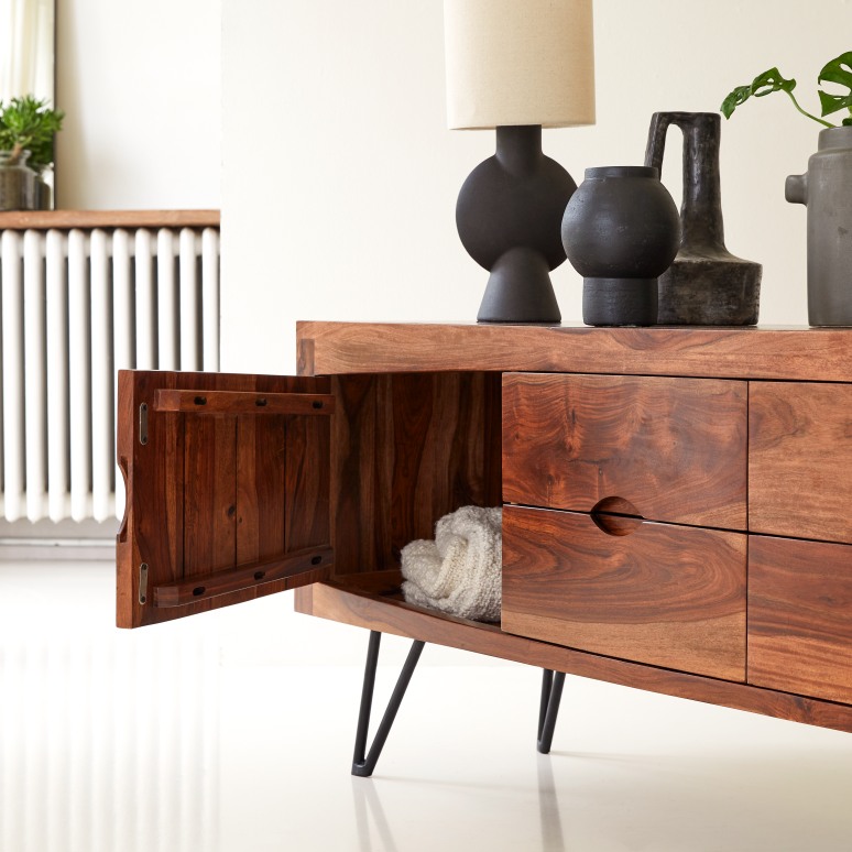 Bonnie - Mueble para TV de palisandro macizo de 180 cm