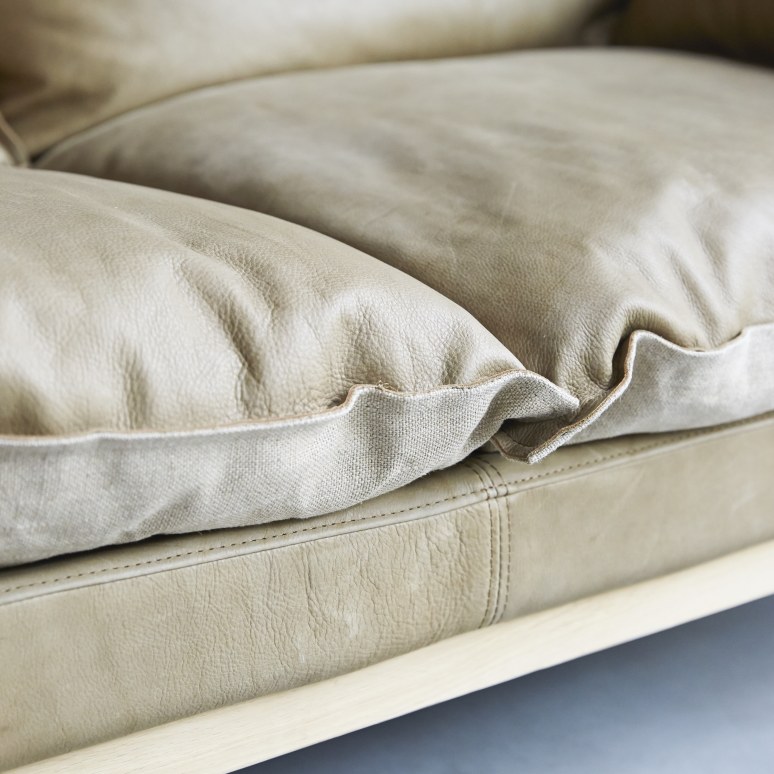 Woodnest - Cheyenne 2-seater sofa in solid oak and leather