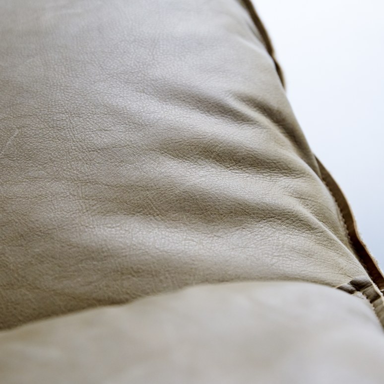 Woodnest - Sofa 2-Sitzer aus massivem Eichenholz und Leder Cheyenne