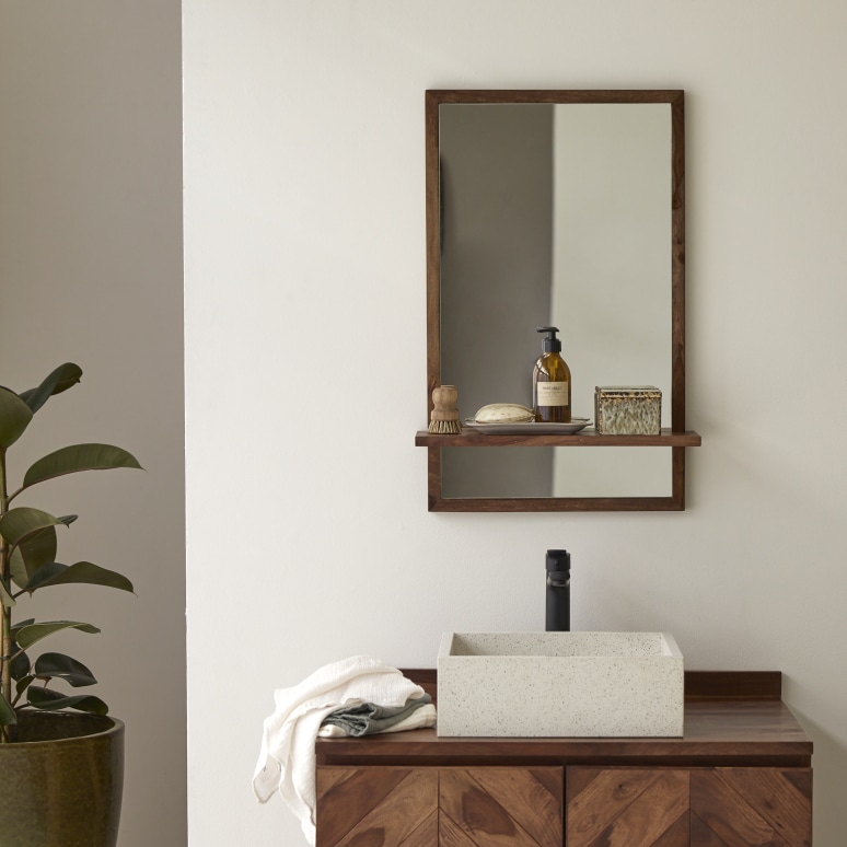 Galyno - Sheesham wood mirror, 75x45 cm