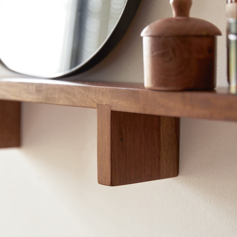 Bahya - Etagère de salle de bain horizontale en palissandre massif