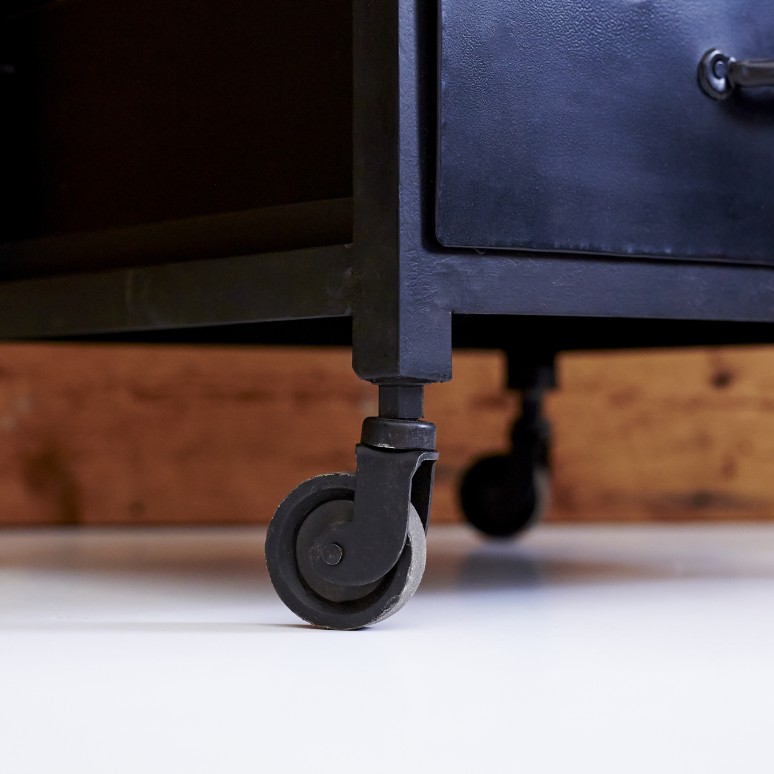 Industriel - Mobile a colonna in legno di mango e metallo