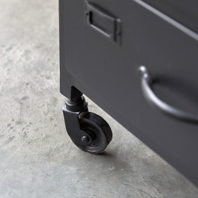 Industriel - Bad-Hochschrank aus Mangoholz und Metall