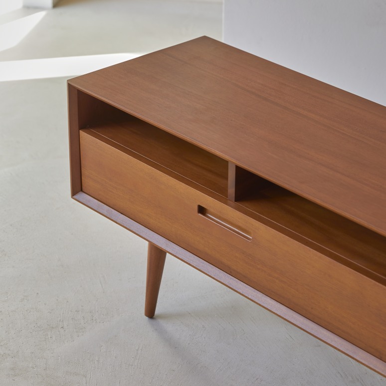 Magda 50's - TV Schrank aus massivem Mahagoniholz Magda 50ger 180 cm