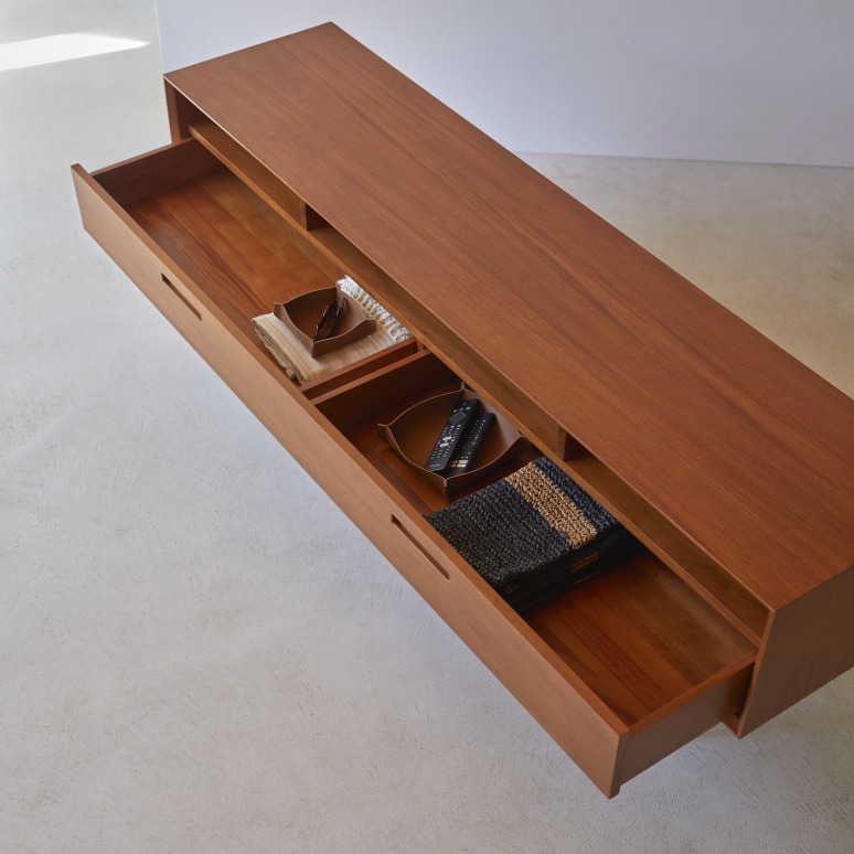 Magda 50's - Solid mahogany TV unit 180 cm