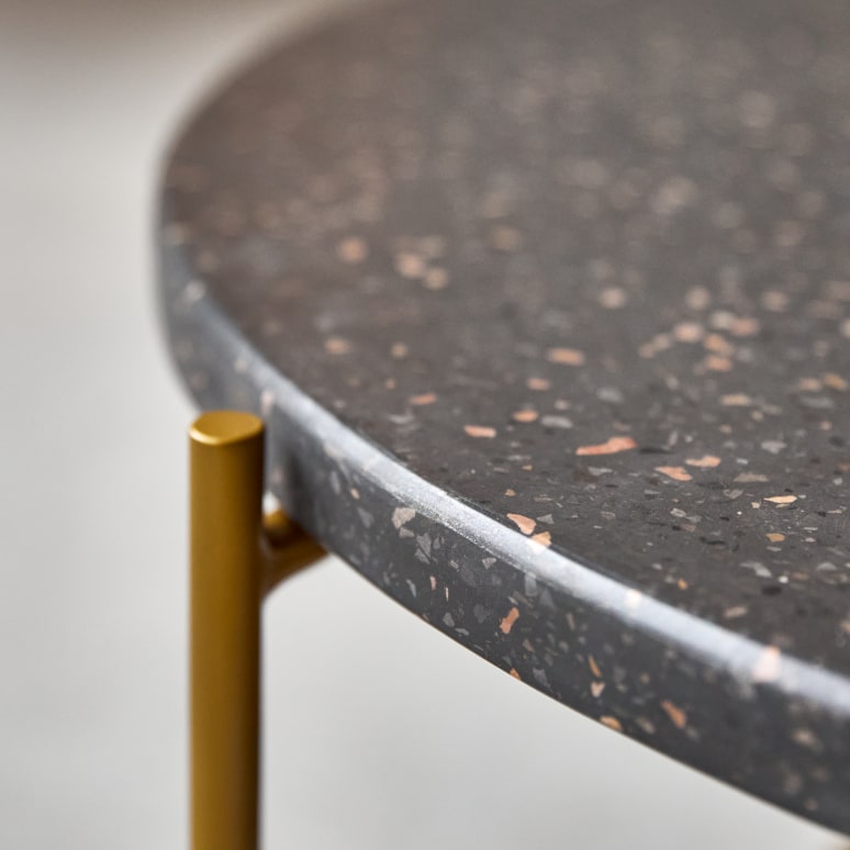 Anatole - Grey terrazzo and metal coffee table