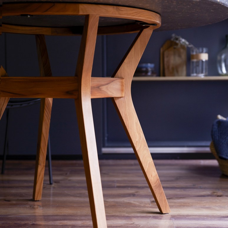 Juno - Table en teck massif et terrazzo 6 pers.