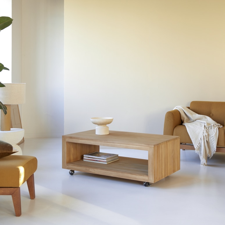 Anoa - Rectangular coffee table in solid teak