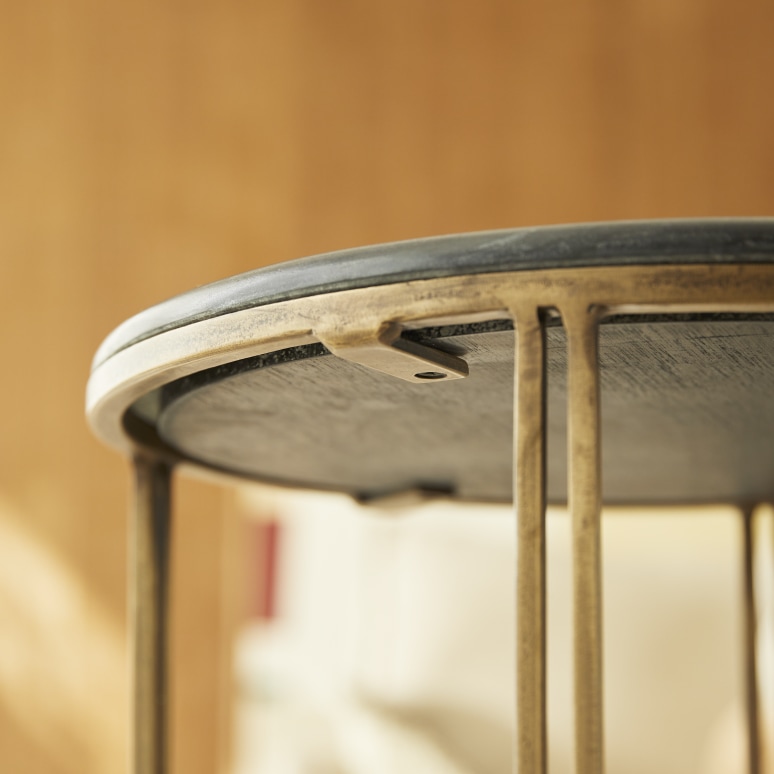 Simëon - Metal and marble side table
