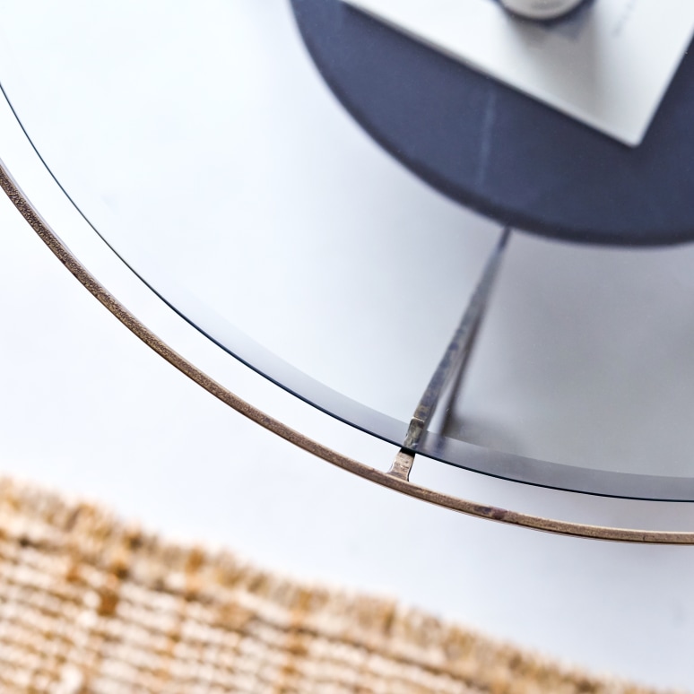 Ambre - Marmeren en metalen salontafel