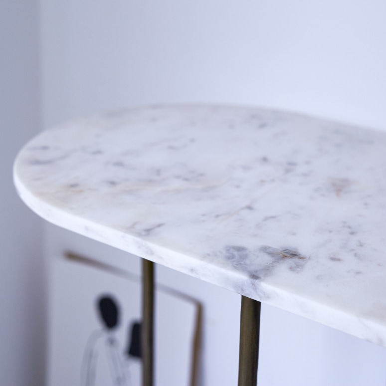 Gustav - Console table in marble and metal