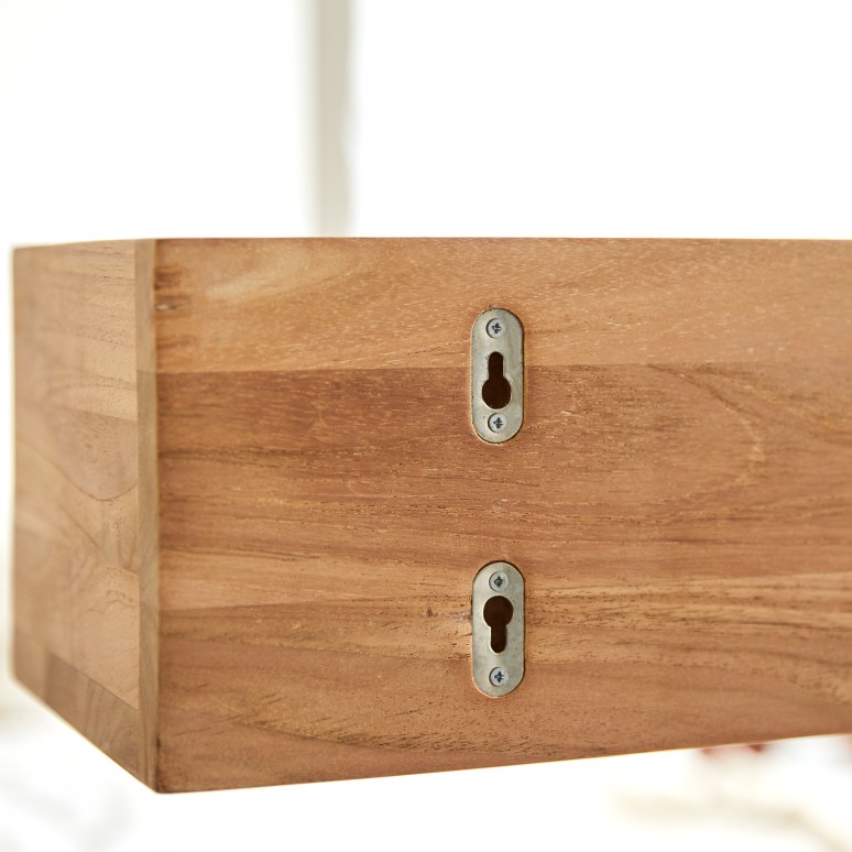 Ugo - Wandplank van massief teakhout 100 cm