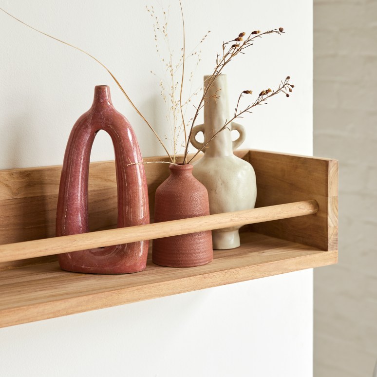 Ugo - Mensola da parete in teak massello 100 cm