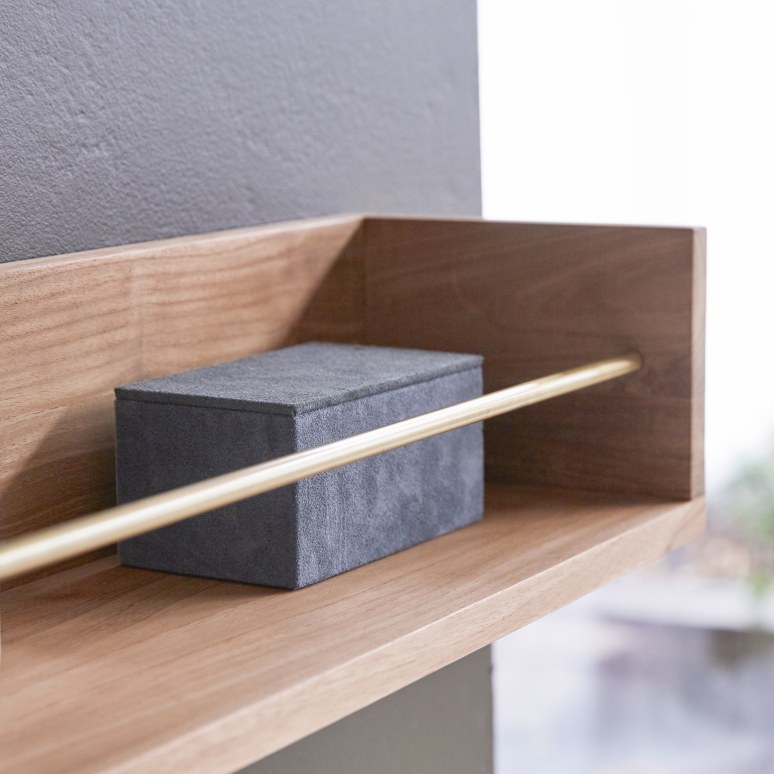 Sasha - Wandplank van massief teakhout 60 cm