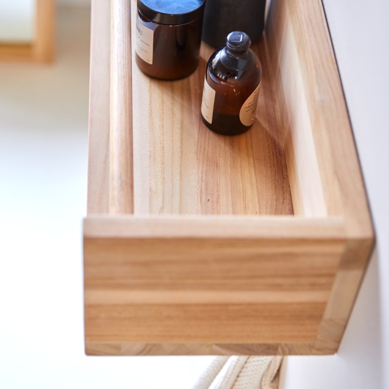 Ugo - Mensola per il bagno in teak massello 60 cm