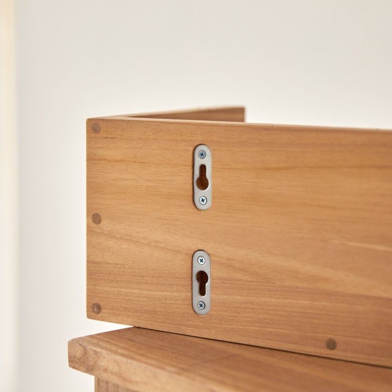 Sasha - Bathroom wall shelf in solid teak - 60 cm