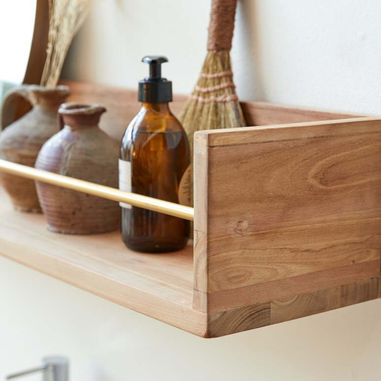 Sasha - Mensola per il bagno in teak massello 100 cm