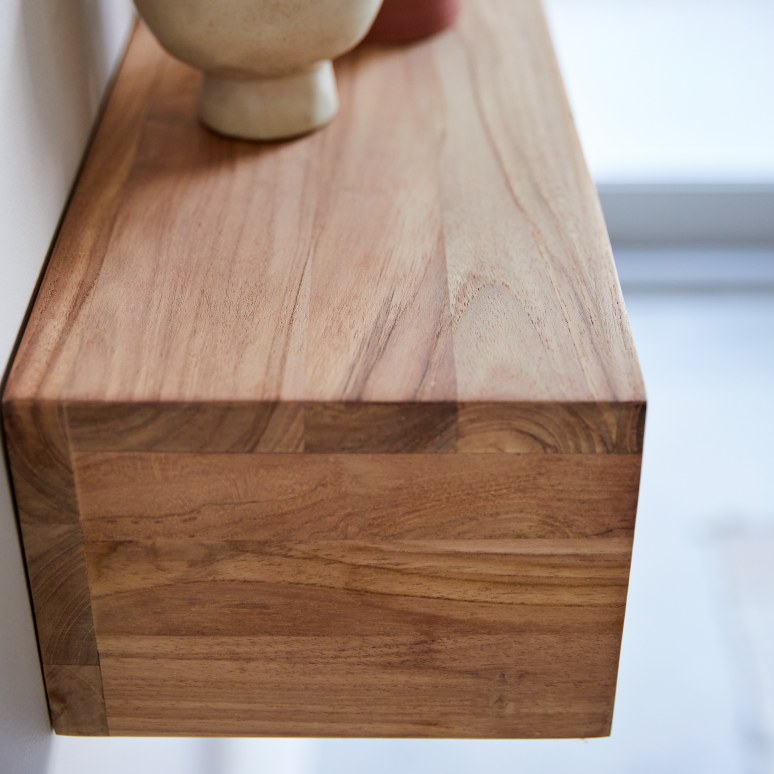 Ugo - Portasciugamani da parete in teak massello 100 cm