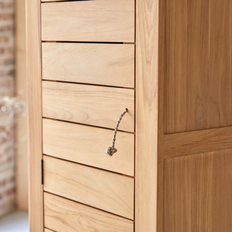 Minimalys - Bad-Hochschrank aus massivem Teakholz