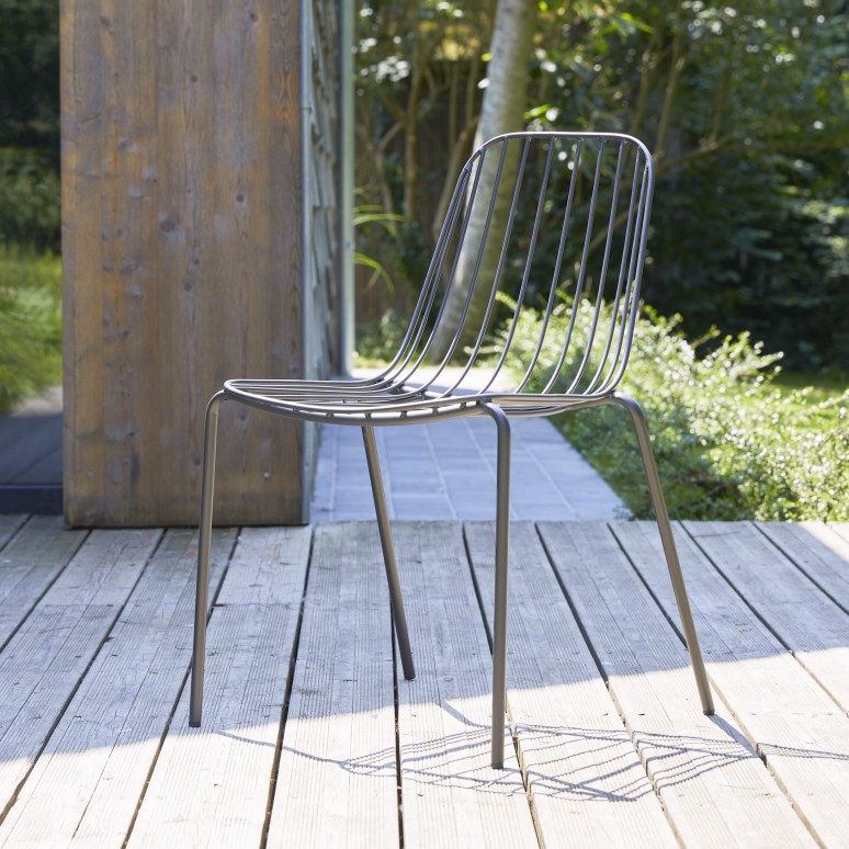 Arty - Dark grey metal garden Chair