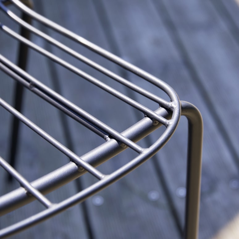 Arty - Donkergrijze metalen tuinstoel 