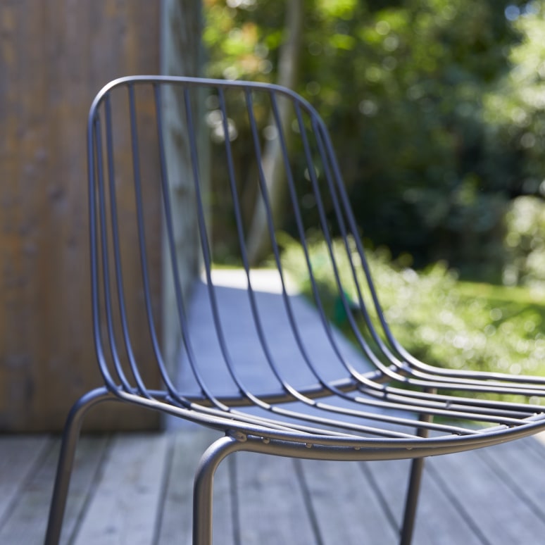 Arty - Dark grey metal garden Chair