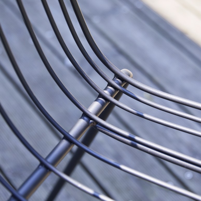 Arty - Donkergrijze metalen tuinstoel 