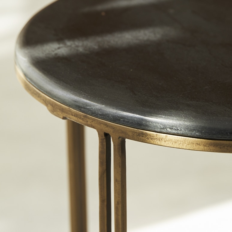 Simëon - Metal and marble bedside table