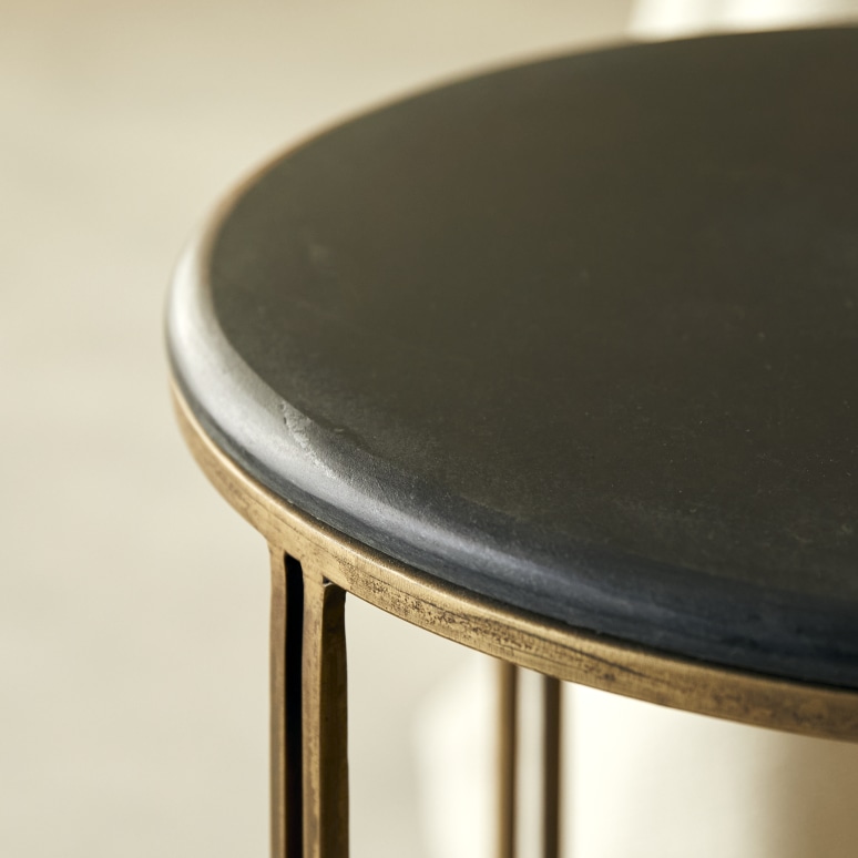 Simëon - Metal and marble bedside table